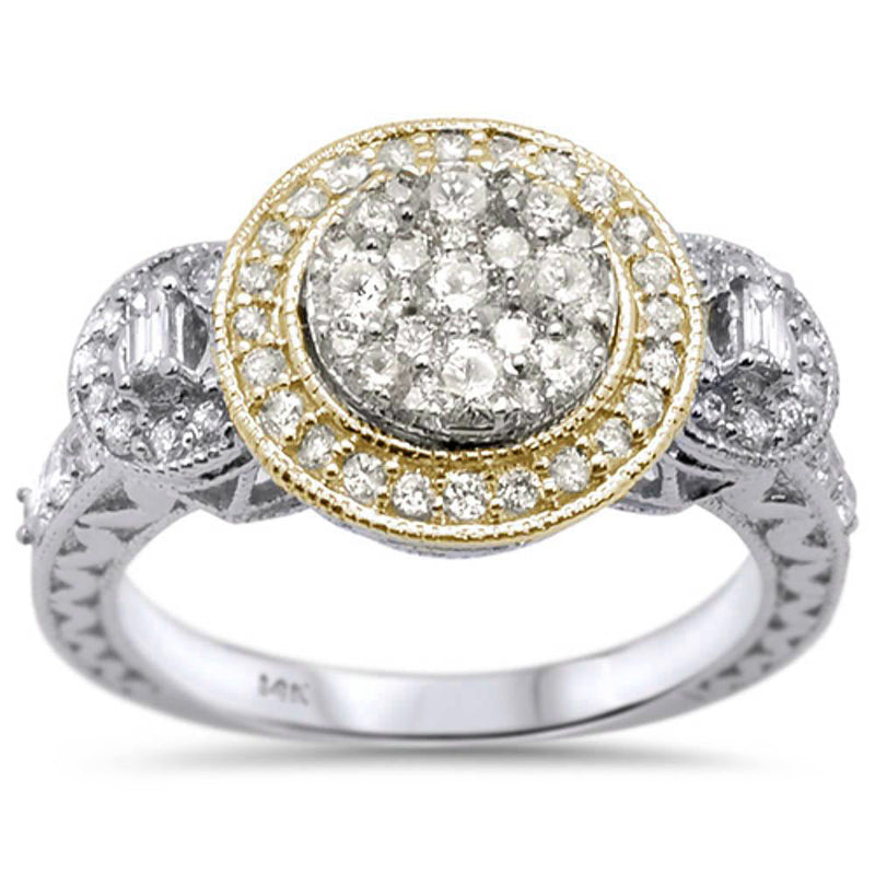 DIAMOND CLOSEOUT! 1.03ct 14k Two Tone Gold Diamond Engagement Rinze 6.5