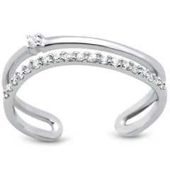 DIAMOND CLOSEOUT! .17ct 14k White Gold Open Midi Fashion Diamond Rinze 6.5