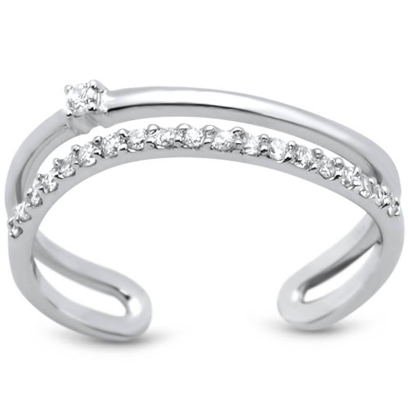 DIAMOND CLOSEOUT! .17ct 14k White Gold Open Midi Fashion Diamond Rinze 6.5