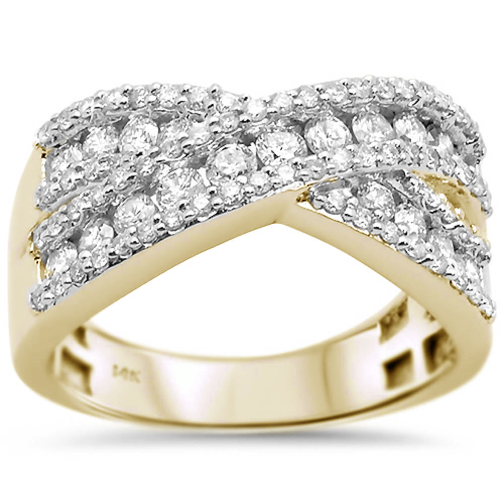 DIAMOND CLOSEOUT! 1.09ct G SI 14K Yellow Gold Ladies Diamond Fashion Ring Size 6.5