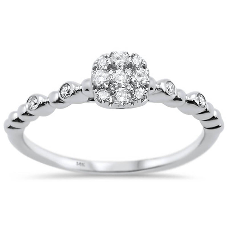 .25ct 14k White Gold Diamond Promise Wedding Engagement Ring Size 6.5