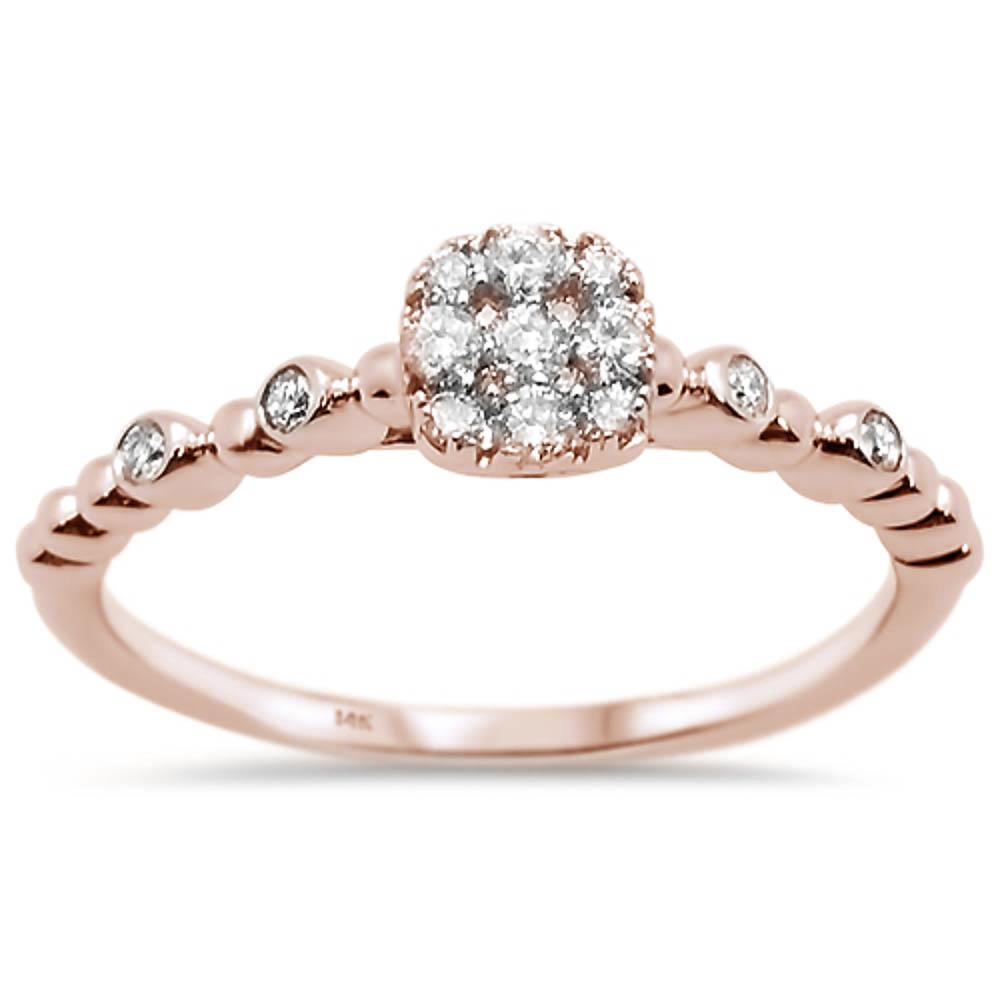 DIAMOND CLOSEOUT!  .25ct 14k Rose Gold Diamond Promise Engagement Ring Size 6.5