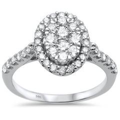 DIAMOND CLOSEOUT!  1.0ct 14k White Gold Oval Diamond Solitaire Rinze 6.5