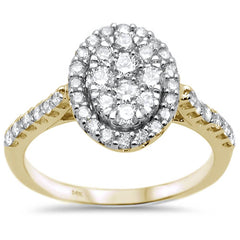 DIAMOND CLOSEOUT! .98ct 14k Yellow Gold Oval Diamond Ring size 6.5