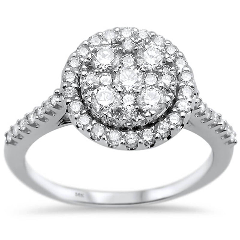DIAMOND CLOSEOUT! .92ct 14k White Gold Round Diamond Engagement Rinze 6.5