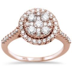 DIAMOND CLOSEOUT!  .92ct 14KT Rose Gold Round Engagement Diamond Ring Size 6.5