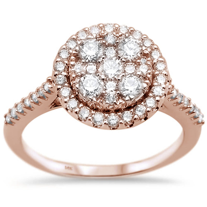 DIAMOND CLOSEOUT!  .92ct 14KT Rose Gold Round Engagement Diamond Ring Size 6.5