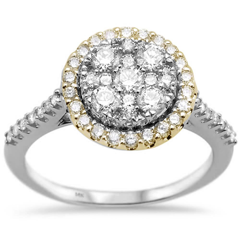 DIAMOND  CLOSEOUT! .93ct 14k Two Tone Round Diamond Solitaire Engagement Ring Size 6.5