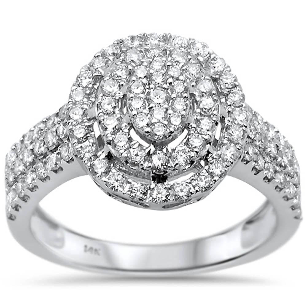 DIAMOND CLOSEOUT!  1.0ct 14k White Gold Round Diamond Engagement Rinze 6.5