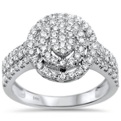 DIAMOND CLOSEOUT!  1.0ct 14k White Gold Round Diamond Engagement Rinze 6.5
