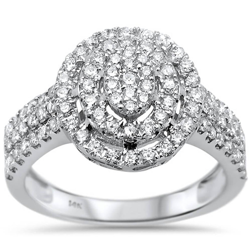 DIAMOND CLOSEOUT!  1.0ct 14k White Gold Round Diamond Engagement Rinze 6.5