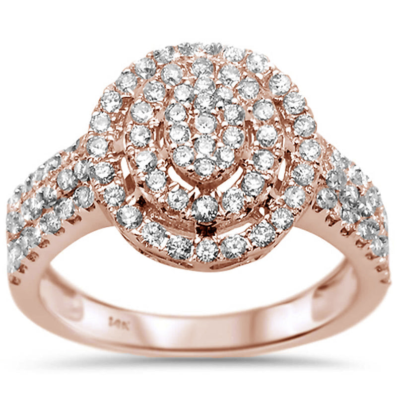 DIAMOND  CLOSEOUT! .97ct 14k Rose Gold Round Diamond Engagement Rinze 6.5