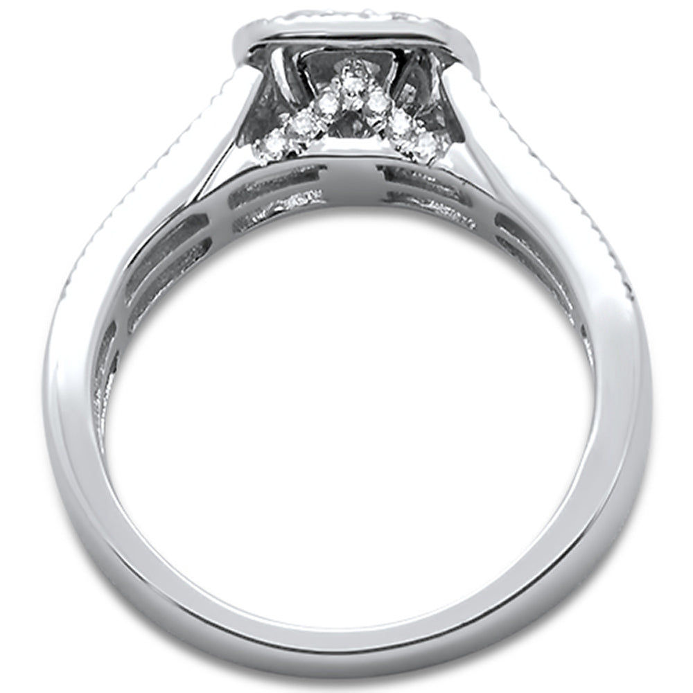 DIAMOND CLOSEOUT!  .95ct 14k White Gold Square Diamond Engagement Ring Size 6.5