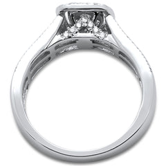 DIAMOND CLOSEOUT!  .95ct 14k White Gold Square Diamond Engagement Ring Size 6.5