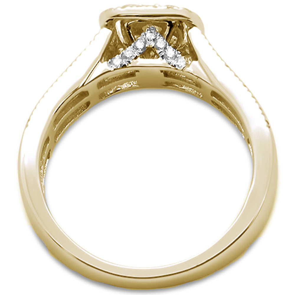 DIAMOND CLOSEOUT!  .95ct 14k Yellow Gold Square Diamond Engagement Ring Size 6.5