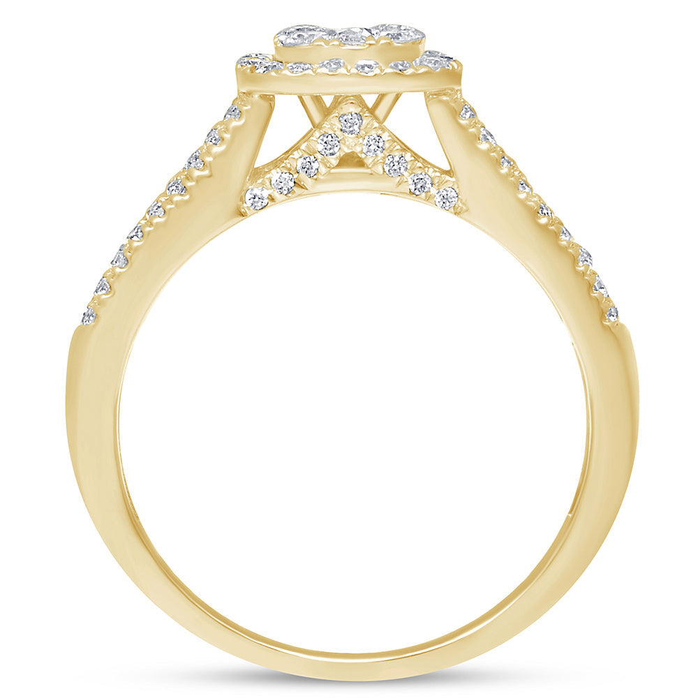 DIAMOND CLOSEOUT!  .95ct 14k Yellow Gold Square Diamond Engagement Ring Size 6.5