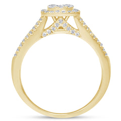 DIAMOND CLOSEOUT!  .95ct 14k Yellow Gold Square Diamond Engagement Ring Size 6.5