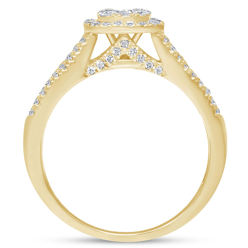 DIAMOND CLOSEOUT!  .95ct 14k Yellow Gold Square Diamond Engagement Ring Size 6.5