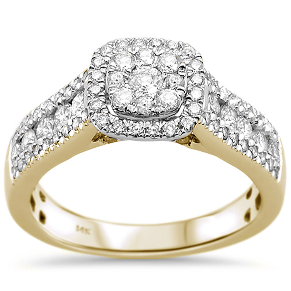 DIAMOND CLOSEOUT!  .95ct 14k Yellow Gold Square Diamond Engagement Ring Size 6.5