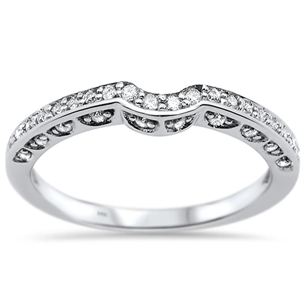 SPECIAL! .19ct 14k White Gold Diamond Accent Wedding Band Ring Size 6.5