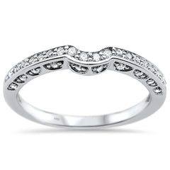 SPECIAL! .19ct 14k White Gold Diamond Accent Wedding Band Ring Size 6.5