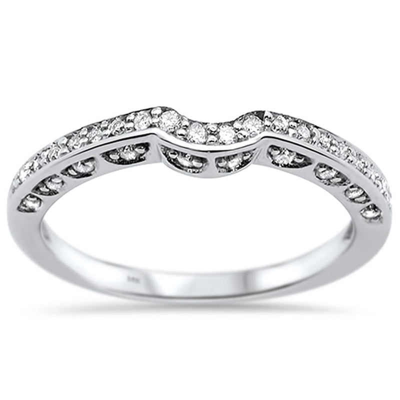 SPECIAL! .19ct 14k White Gold Diamond Accent Wedding Band Ring Size 6.5