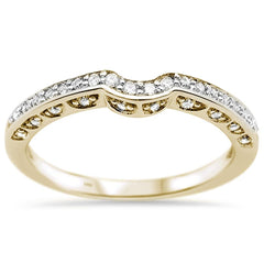 SPECIAL! .22ct 14k Yellow Gold Diamond Curved Accent Anniversary Wedding Band Ring