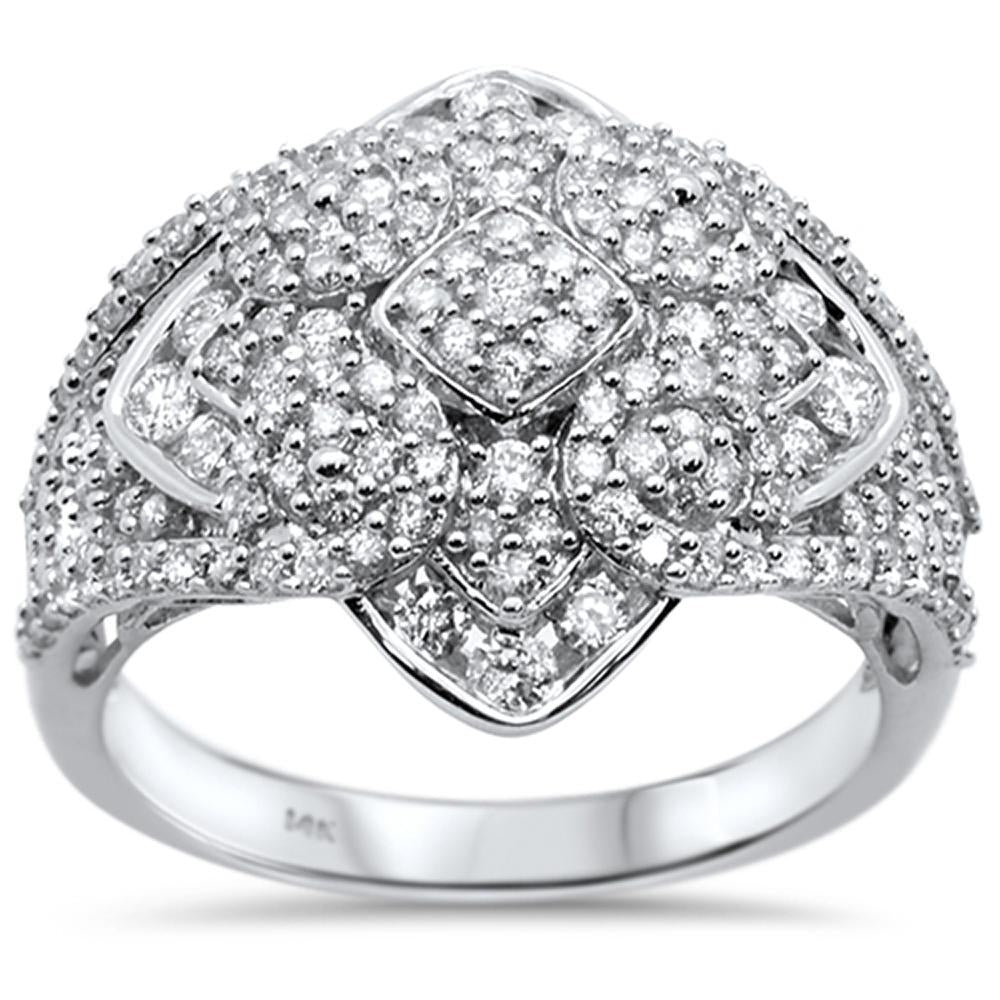 DIAMOND CLOSEOUT! 1.02ct 14k White Gold Antique Filigree Statement Diamond Ring Size 6.5
