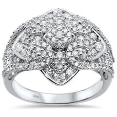 DIAMOND CLOSEOUT! 1.02ct 14k White Gold Antique Filigree Statement Diamond Ring Size 6.5