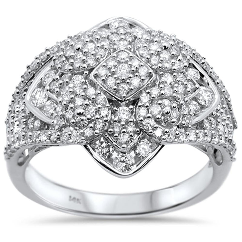 DIAMOND CLOSEOUT! 1.02ct 14k White Gold Antique Filigree Statement Diamond Ring Size 6.5