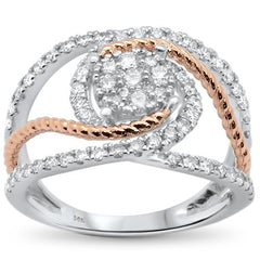 DIAMOND CLOSEOUT! .91ct 14k Two Tone Gold Statement Engagement Diamond Ring