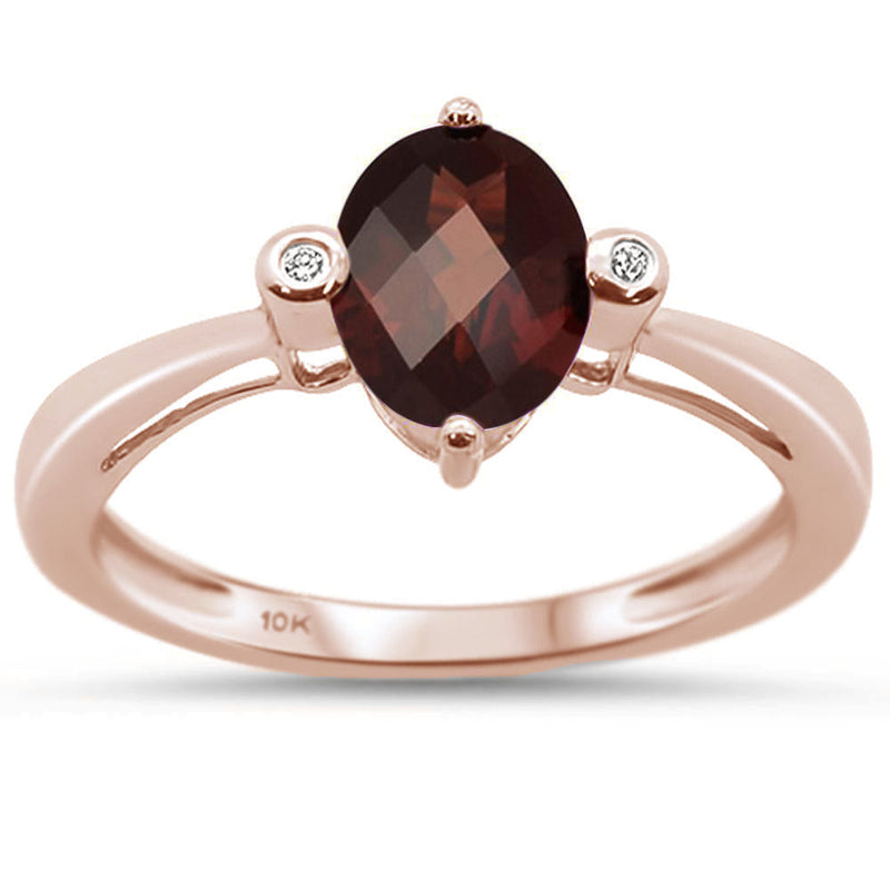 DIAMOND CLOSEOUT!  1.31cts 10k Rose Gold Oval Shape Smokey Topaz & Diamond Ring Size 6.5