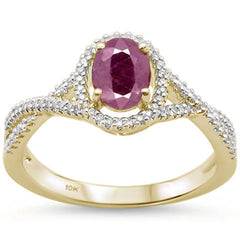 DIAMOND CLOSEOUT! 0.93ct 10K Yellow Gold Ruby & Diamond Ring Size 6.5
