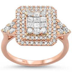 DIAMOND CLOSEOUT! 1.11ct 14kt Rose Gold Diamond Engagement Ring Size 6.5