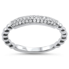 DIAMOND CLOSEOUT! .16ct 14k White Gold Diamond Stackable Wedding Trendy Band Size 6.5