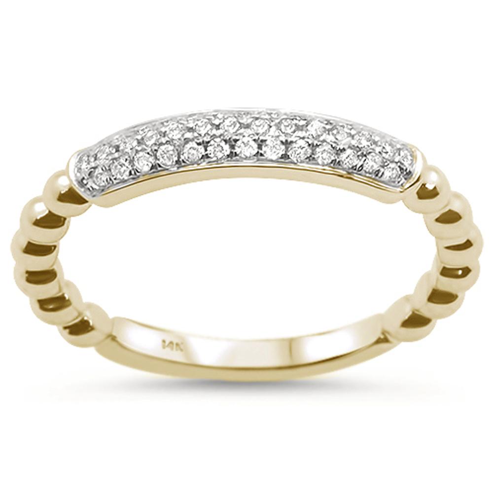 DIAMOND CLOSEOUT! .15ct 14k Yellow Gold Diamond Stackable Wedding Trendy Band Size 6.5