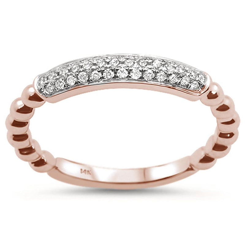 .17ct 14k Rose Gold Diamond Stackable Wedding Trendy Band Size 6.5