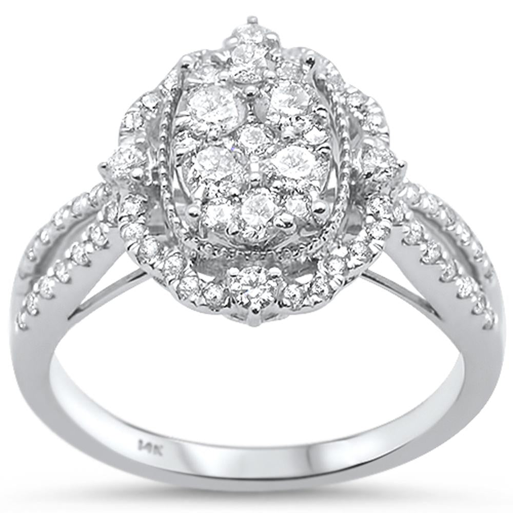 DIAMOND CLOSEOUT!  .88ct 14k White Gold Oval Shape Diamond Engagement Ring Size 6.5