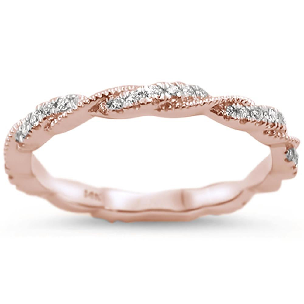 DIAMOND CLOSEOUT! .27cts 14k Rose Gold Diamond Ring Size 6.5
