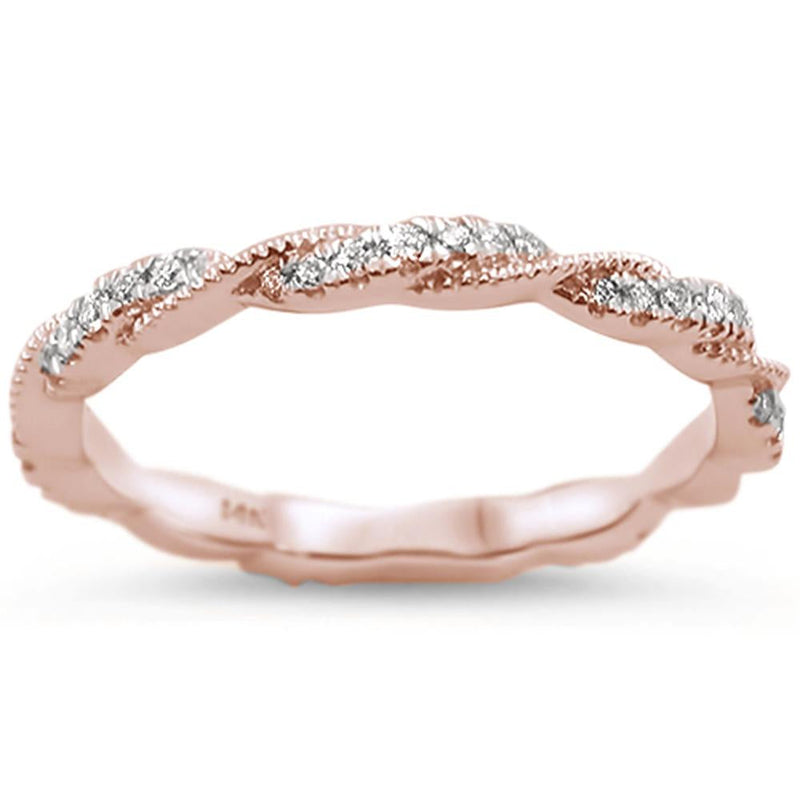 DIAMOND CLOSEOUT! .27cts 14k Rose Gold Diamond Ring Size 6.5