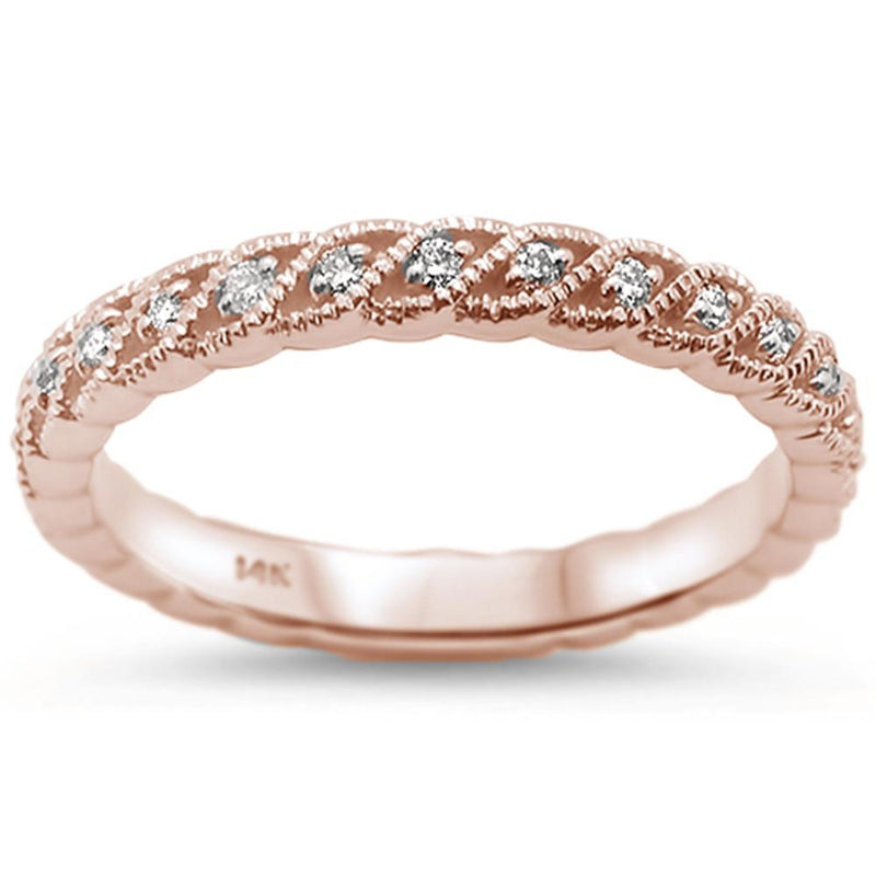 DIAMOND CLOSEOUT! .26cts 14k Rose Gold Diamond Ring Size 6.5