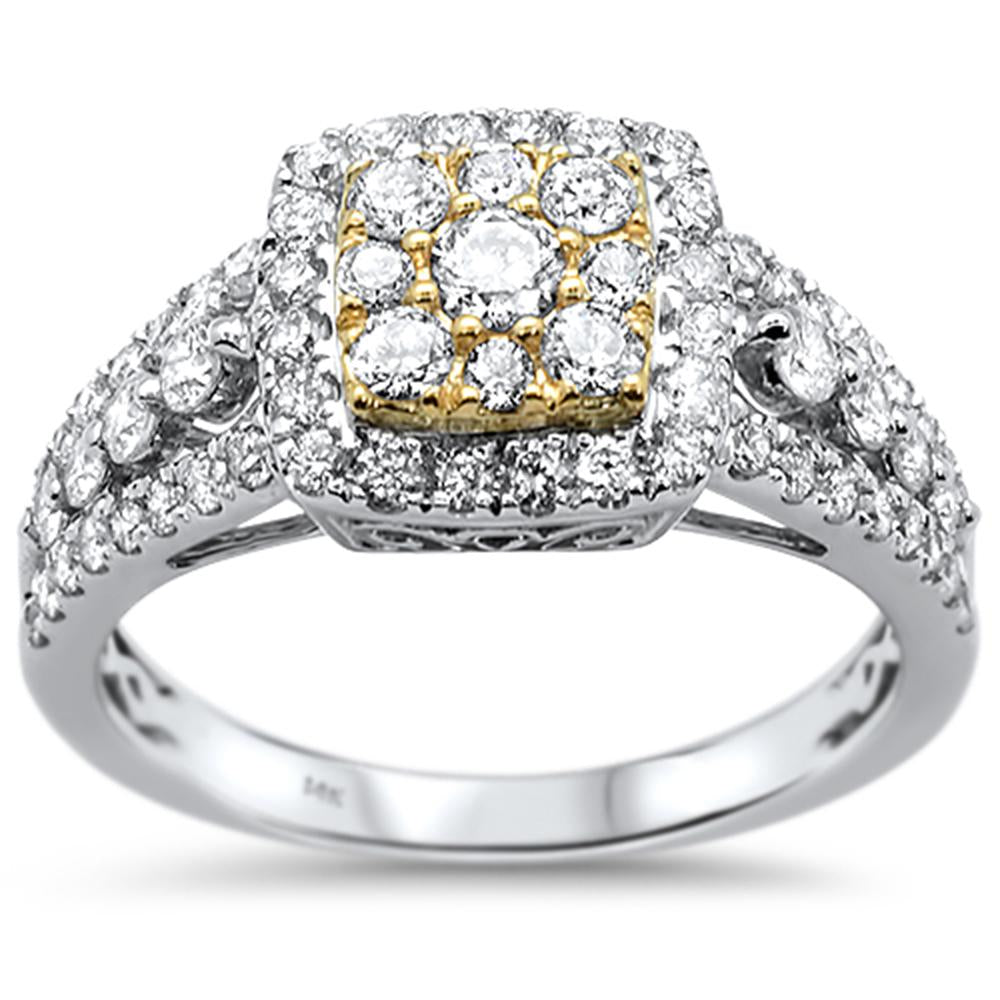 DIAMOND CLOSEOUT!  1.10ct 14k Two Tone Gold Engagement Diamond Ring Size 6.5
