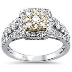 DIAMOND CLOSEOUT!  1.10ct 14k Two Tone Gold Engagement Diamond Ring Size 6.5