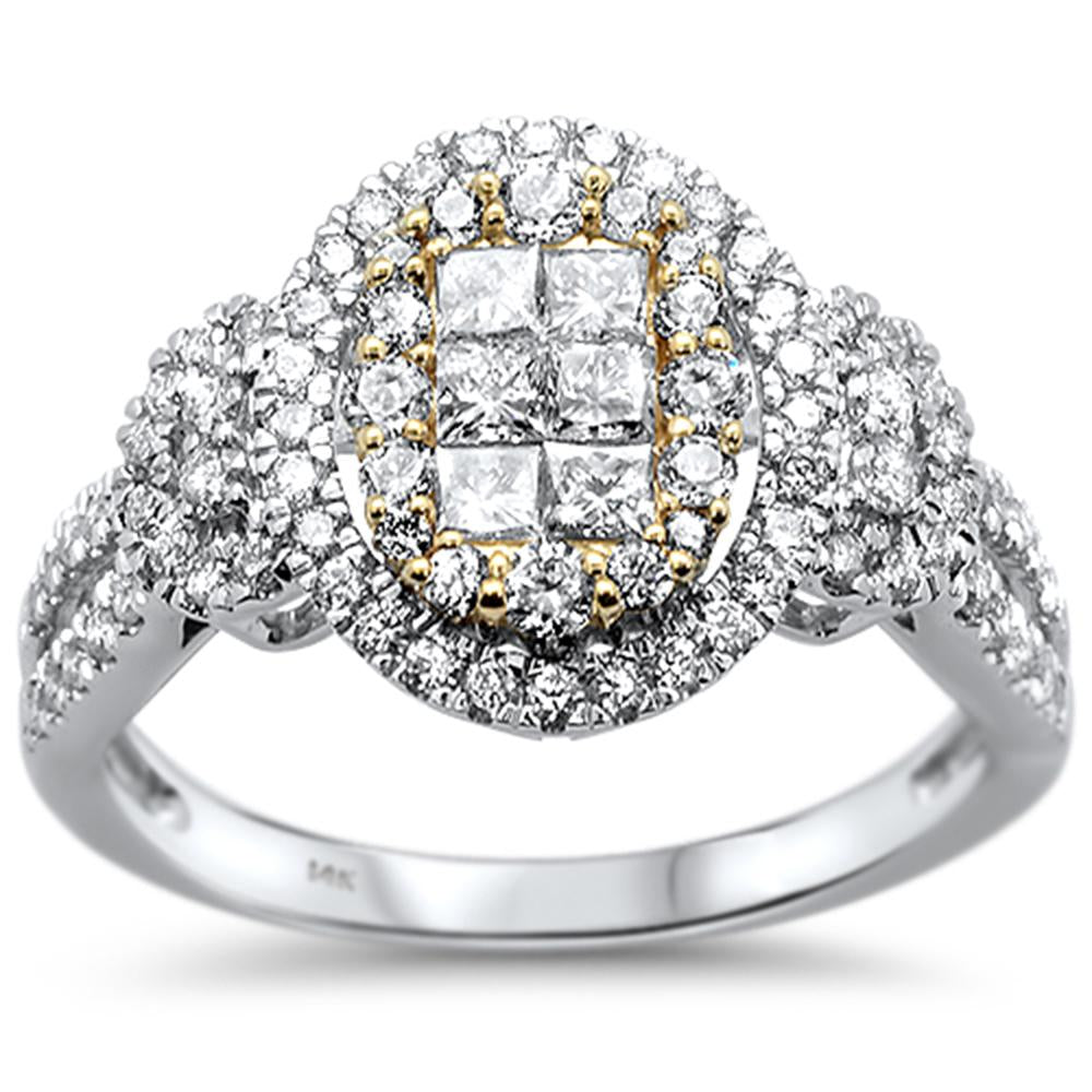 DIAMOND CLOSEOUT! 1.14ct 14k Two Tone Gold Diamond Ring Size 6.5