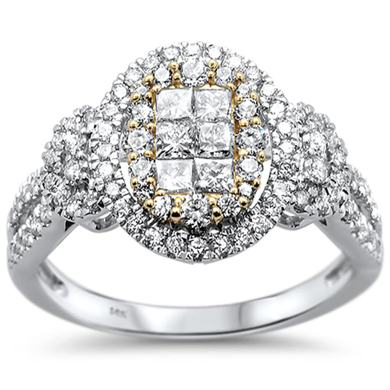DIAMOND CLOSEOUT! 1.14ct 14k Two Tone Gold Diamond Ring Size 6.5