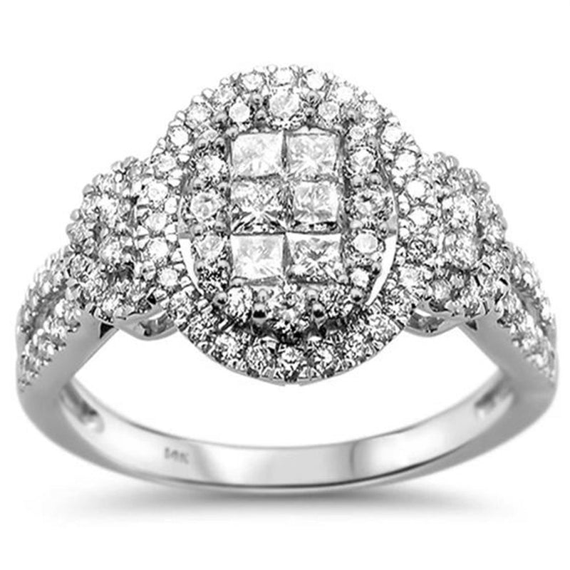 DIAMOND CLOSEOUT! 1.03ct 14k White Gold Diamond Ring Size 6.5