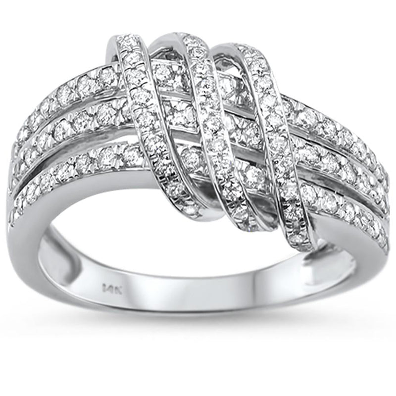 DIAMOND CLOSEOUT!  .74ct 14k White Gold Diamond Band Ring Size 6.5