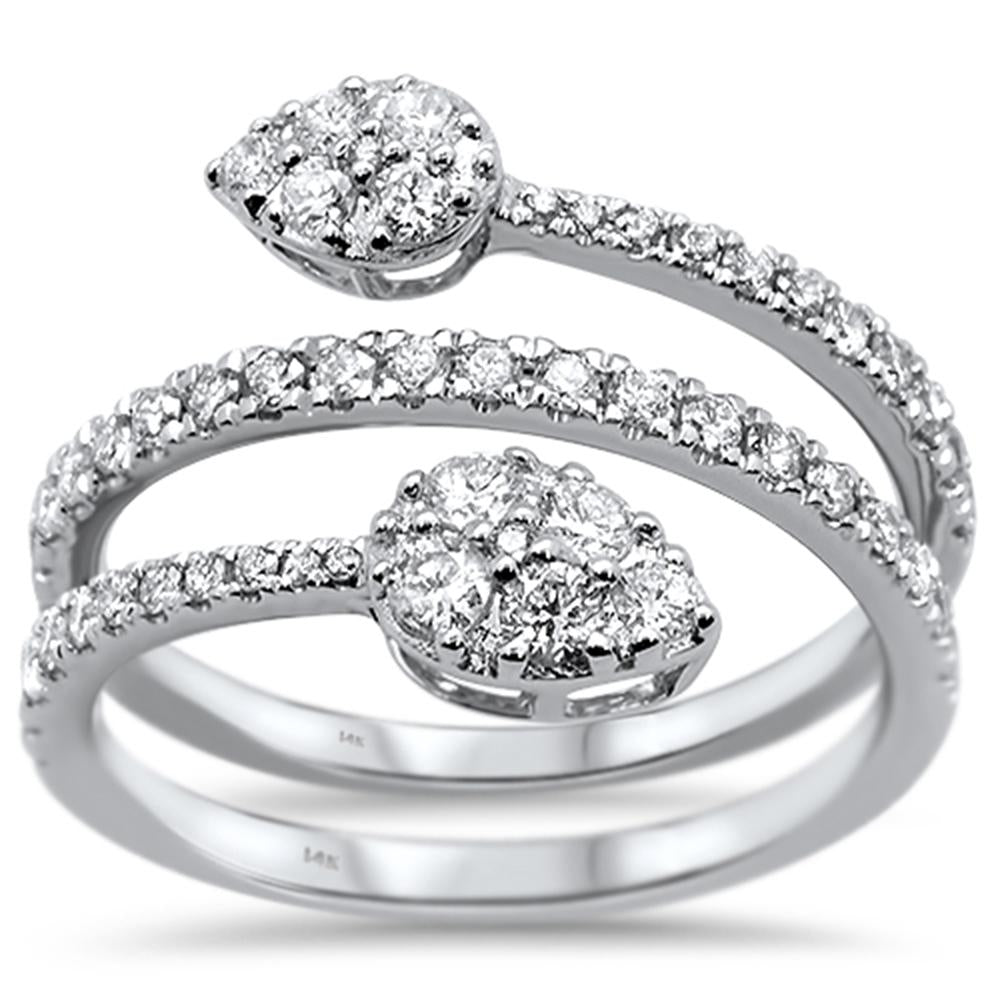 SPECIAL! .72ct 14k White Gold Wrap Around Fashion Diamond Ring Size 6.5
