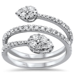 SPECIAL! .72ct 14k White Gold Wrap Around Fashion Diamond Ring Size 6.5