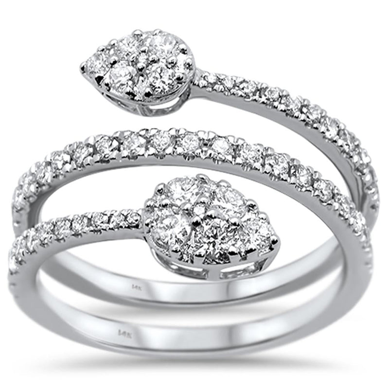 SPECIAL! .72ct 14k White Gold Wrap Around Fashion Diamond Ring Size 6.5